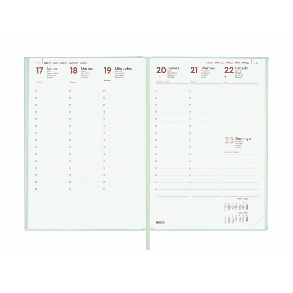 Agenda Finocam DYNAMIC LONDON Y10 Menthe A5 14 x 20,4 cm 2025