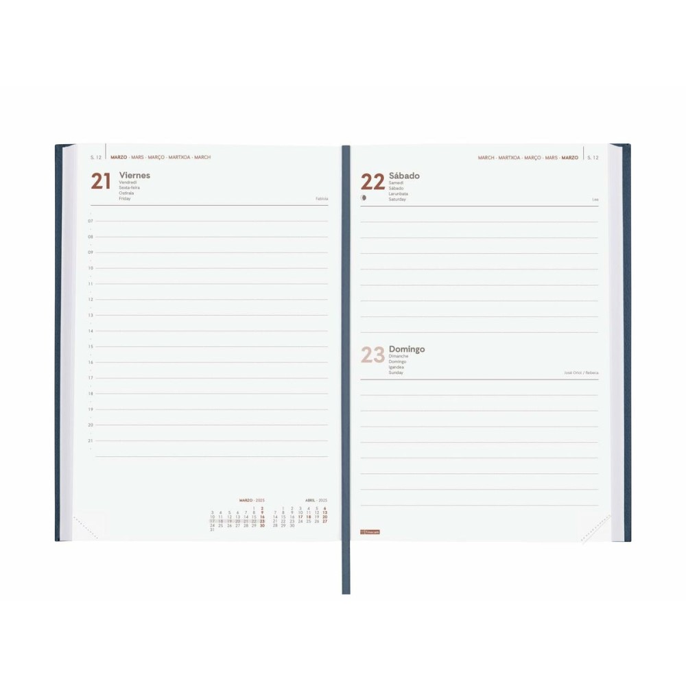 Agenda Finocam DYNAMIC MILANO Y10 Bleu A5 14 x 20,4 cm 2025