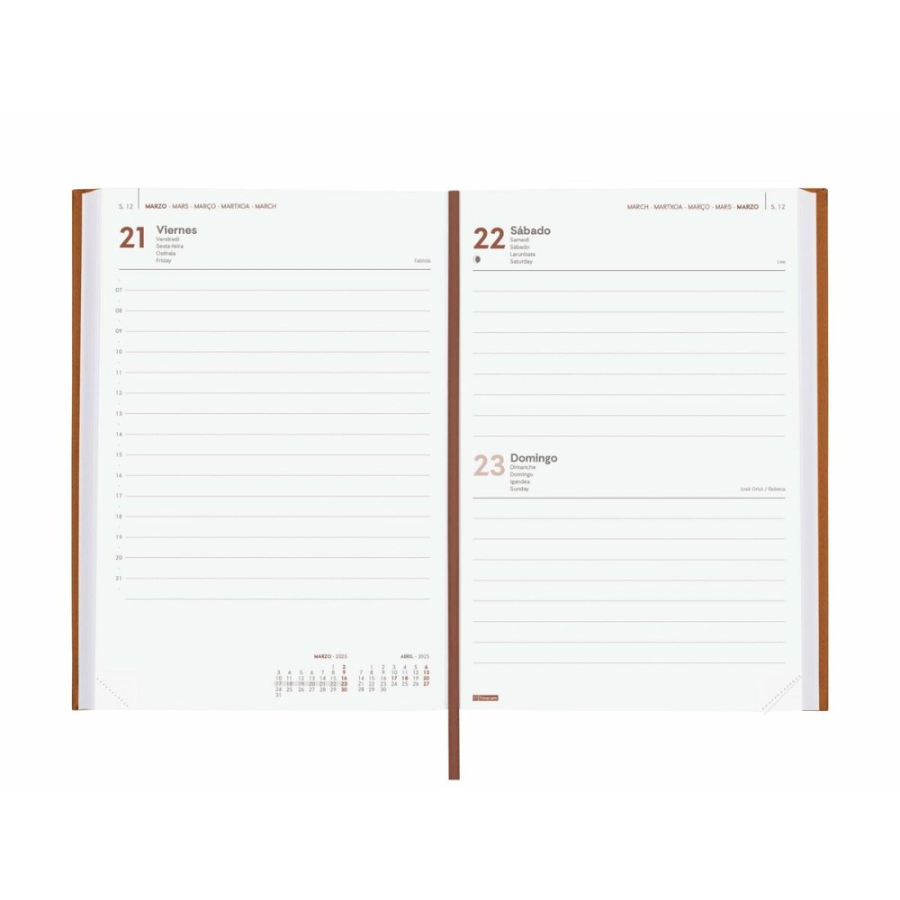 Agenda Finocam DYNAMIC MILANO Y10 Marron A5 14 x 20,4 cm 2025