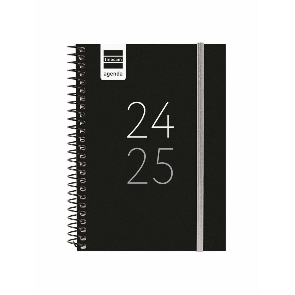 Agenda Finocam Noir 1/8 12 x 16,4 cm 2024-2025