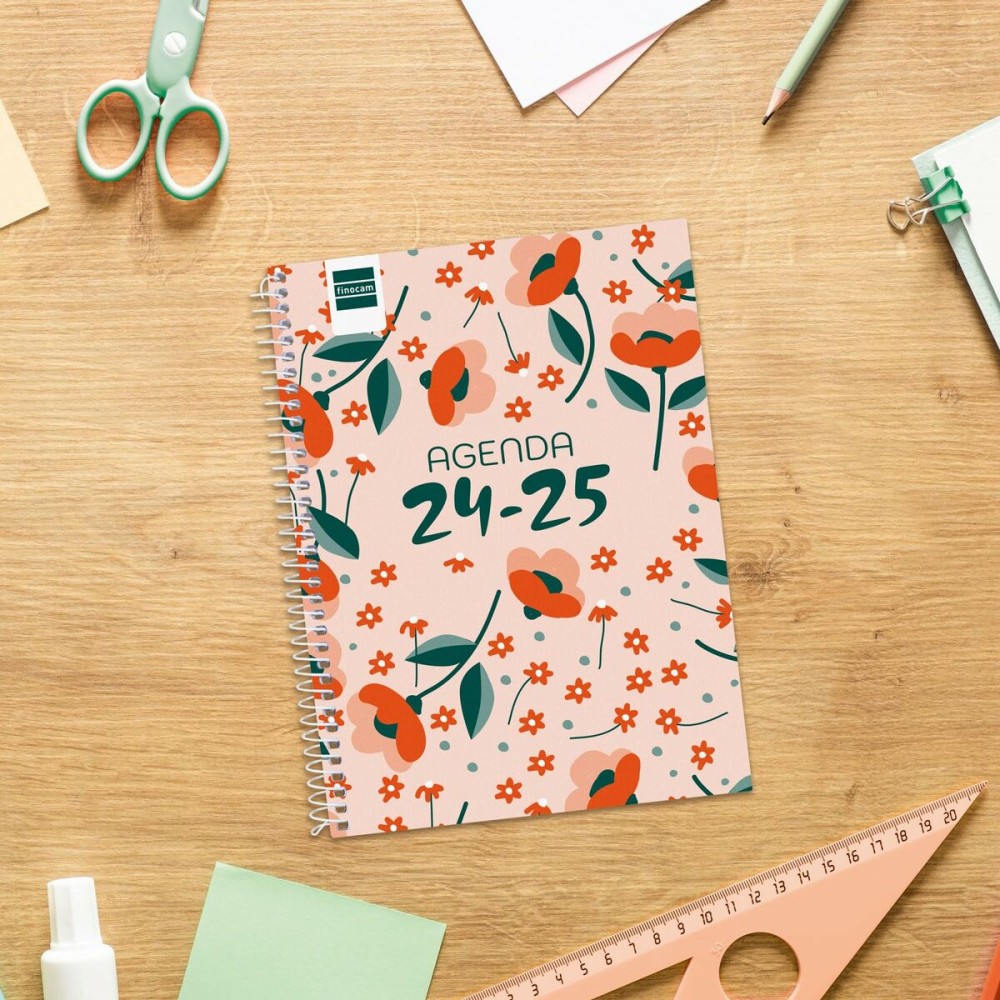 Agenda Finocam COOL Multicouleur quarto 15,5 x 21,2 cm 2024-2025 Floral