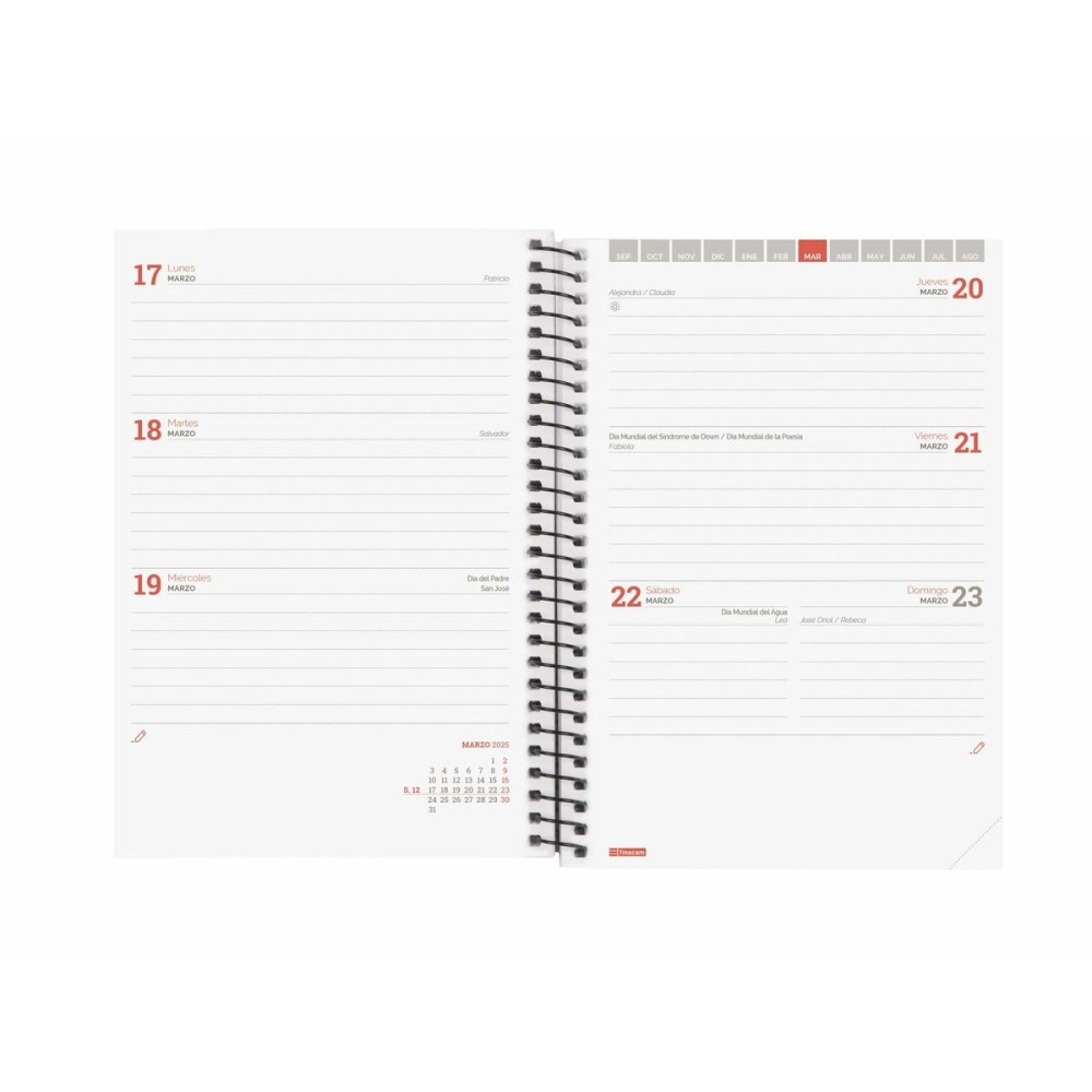 Diary Finocam SVH Red 12 x 17,1 cm 2024-2025