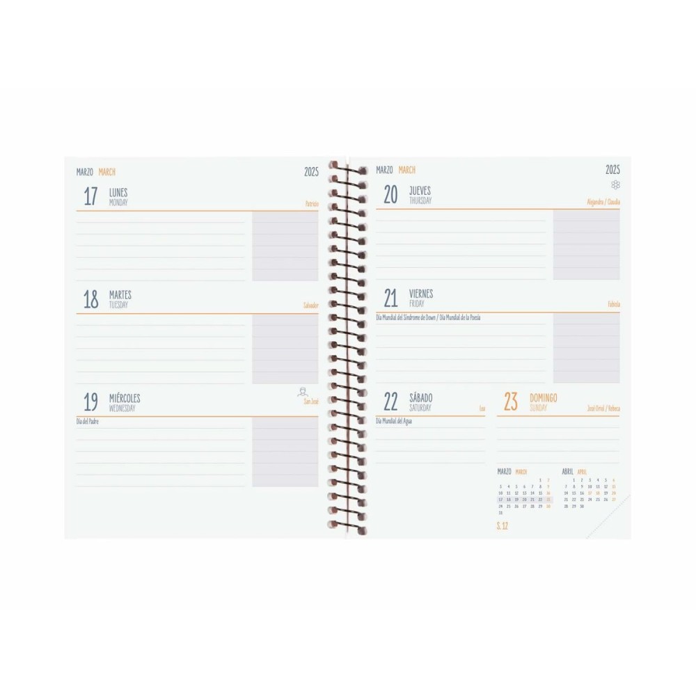 Agenda Finocam Noir 1/8 12 x 16,4 cm 2024-2025