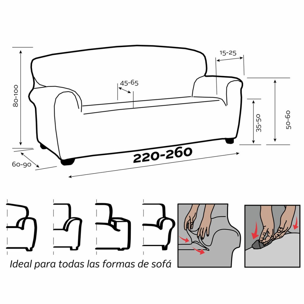 Sofa Cover Sofakover Romeo 220 - 260 cm 4 places