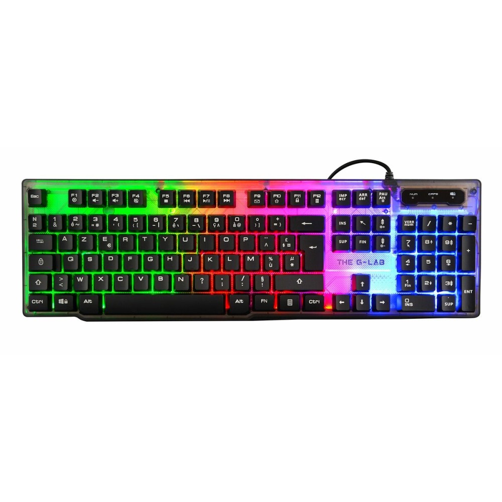 Clavier The G-Lab Keyz Neon Noir Espagnol Qwerty QWERTY