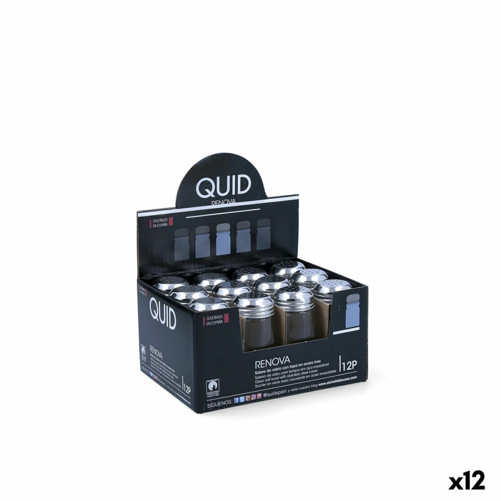 Salt cellar Quid Renova 75 ml Transparent Glass 4,5 x 4,5 x 9 cm (12 Units) (Pack 12x)