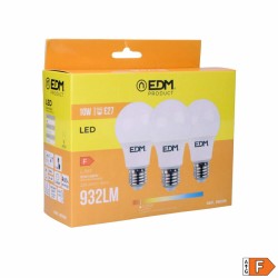 Pack de 3 ampoules LED EDM 98206 F 60 W 10 W E27 810 Lm 932 Lm Ø 6 x 10,8 cm (3200 K)