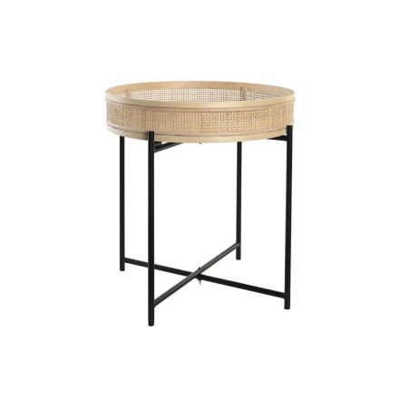 Cache-pot DKD Home Decor Naturel Noir Métal Rotin Scandinave (43 x 43 x 46 cm)