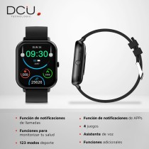 Smartwatch DCU CURVED GLASS PRO 1,83" Schwarz