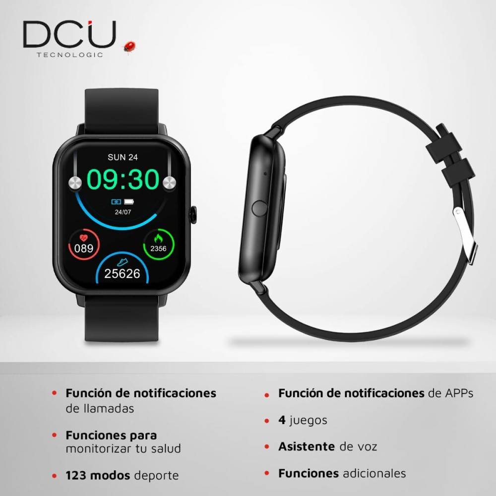 Montre intelligente DCU CURVED GLASS PRO 1,83" Noir