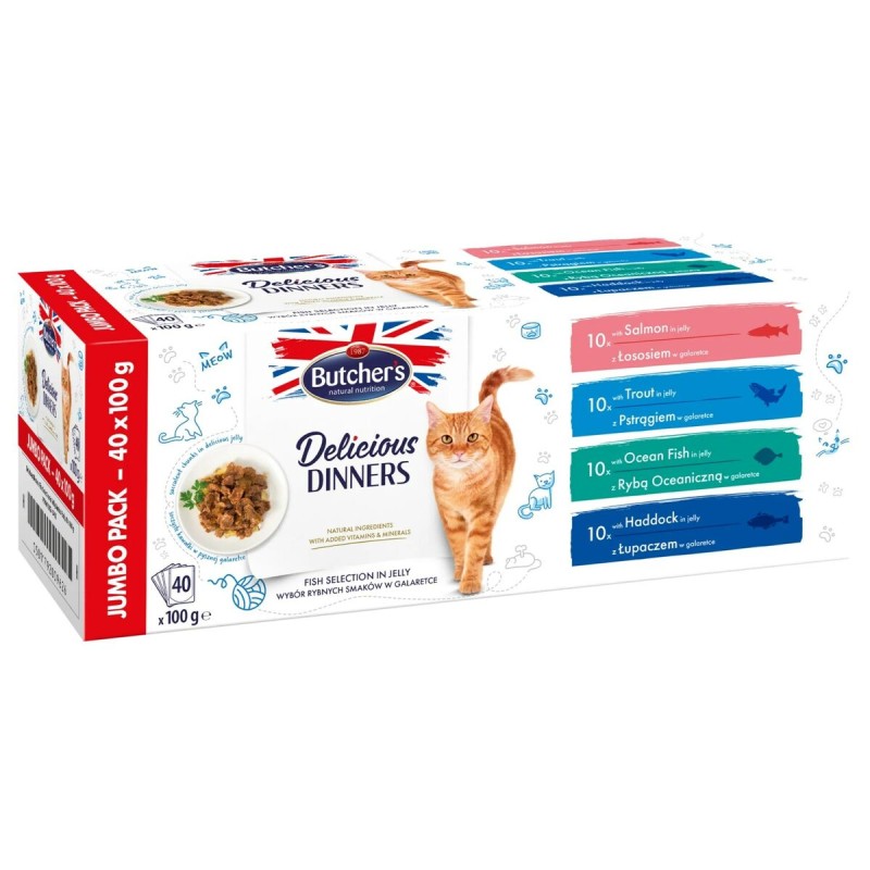 Cat food Butcher's Delicious Dinners Fish 40 x 100 g