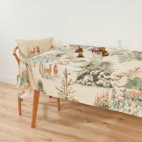 Fleckenabweisende Tischdecke Belum Christmas Deer Bunt 240 x 155 cm