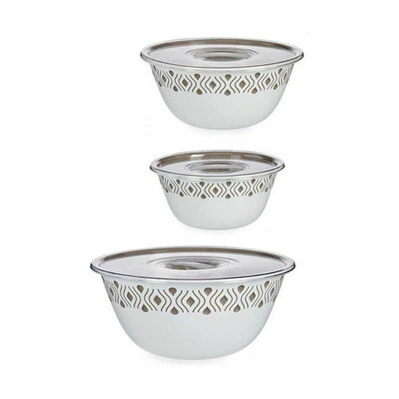 Set de Bols Stefanplast Tosca Avec couvercle Beige Plastique (4 Unités)