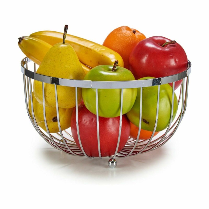 Obstschale Kinvara CN-W6434-2C Silberfarben Eisen 25 x 14 x 25 cm (24 Stück)