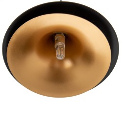 Deckenlampe 36 x 36 x 130 cm Schwarz Gold Metall Ø 18,5 cm