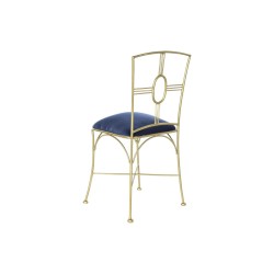 Chaise de Salle à Manger DKD Home Decor Bleu Doré 45 x 42 x 88,5 cm