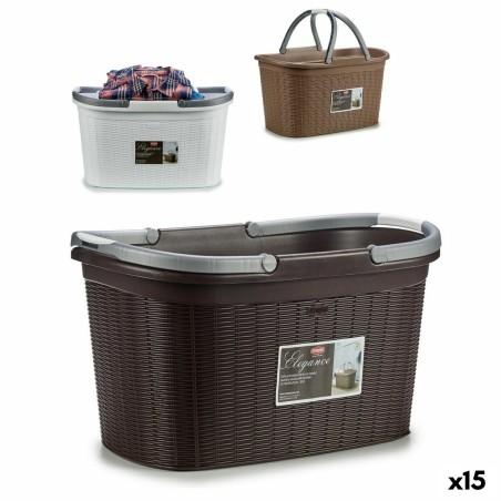 Panier à linge Stefanplast Elegance Plastique 35 L 57,5 x 29 x 36,5 cm (15 Unités)