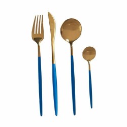 Besteck-Set Blau Gold Edelstahl (12 Stück)