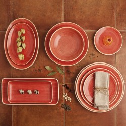 Deep Plate Ariane Terra Ceramic Red (Ø 21 cm) (6 Units)