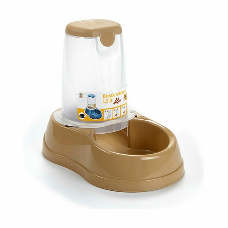 Dog Feeder Stefanplast Beige Plastic 1,5 L 18,5 x 22,5 x 29 cm (8 Units)