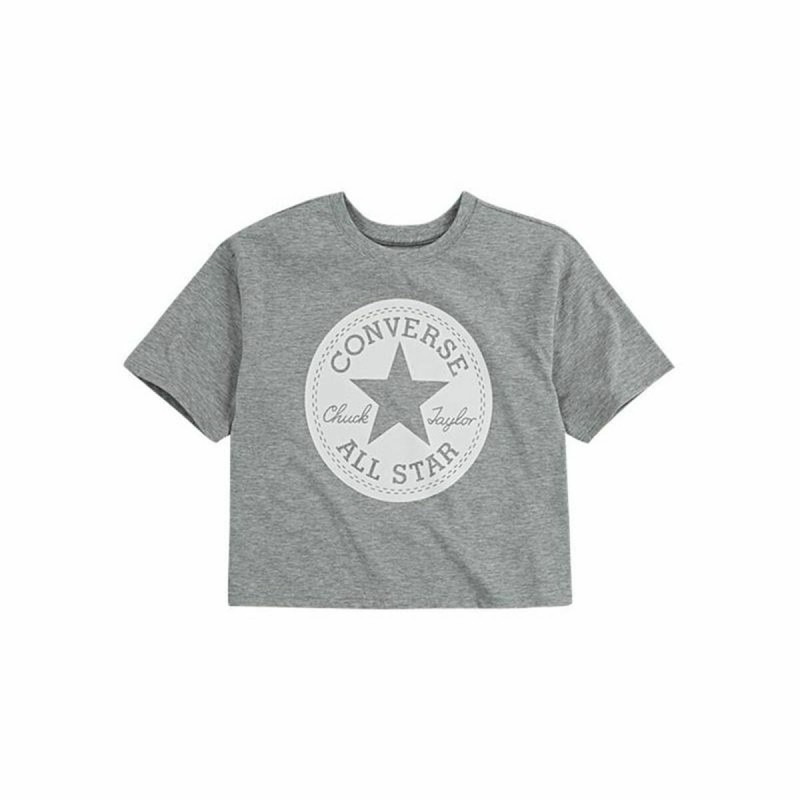 Short Sleeve T-Shirt Converse  Chuck Patch Boxy Grey