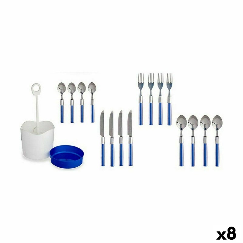 Besteck-Set Blau Edelstahl (8 Stück)