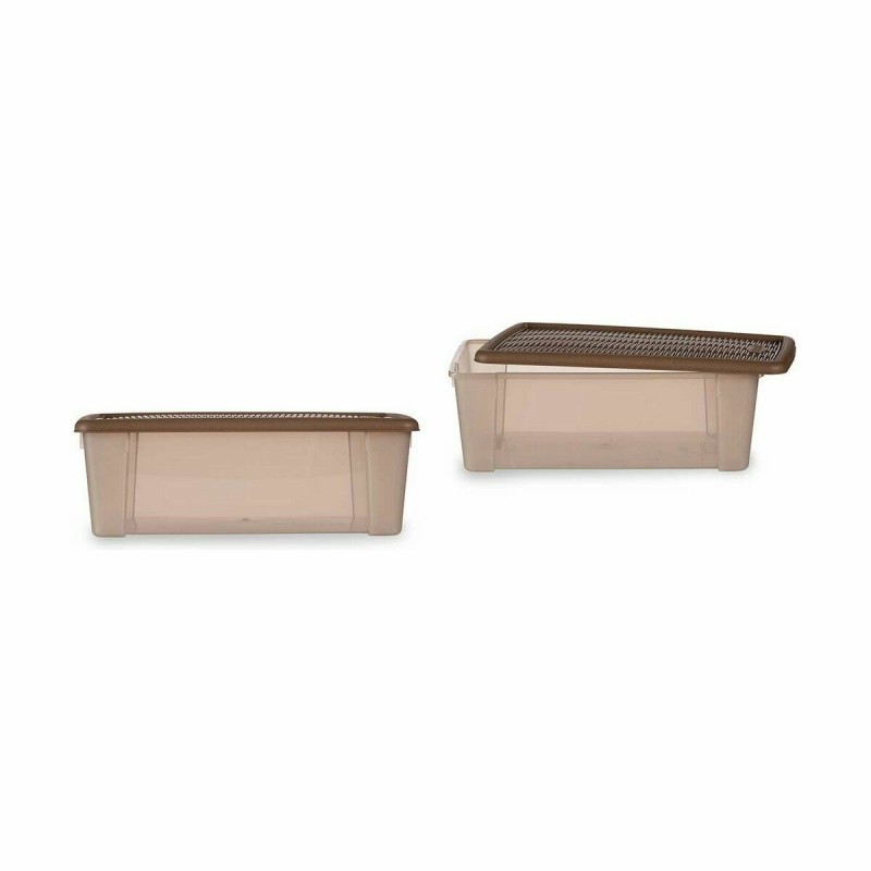 Boîte de rangement avec couvercle Stefanplast Elegance Beige Plastique 5 L 19,5 x 11,5 x 33 cm (12 Unités)