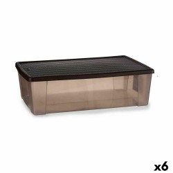 Aufbewahrungsbox mit Deckel Stefanplast Elegance Braun Kunststoff 30 L 38,5 x 17 x 59,5 cm (6 Stück)