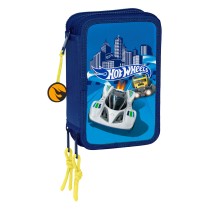 Triple Pencil Case Hot Wheels Sonny Navy Blue 12,5 x 19,5 x 5,5 cm 36 Pieces