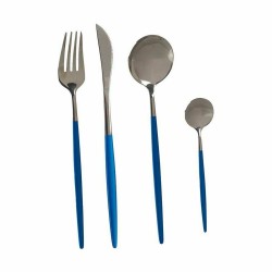 Besteck-Set Blau Silberfarben Edelstahl (12 Stück)