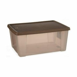 Boîte de rangement avec couvercle Stefanplast Elegance Marron Plastique 29 x 17 x 39 cm (6 Unités)