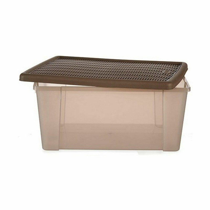 Boîte de rangement avec couvercle Stefanplast Elegance Marron Plastique 29 x 17 x 39 cm (6 Unités)