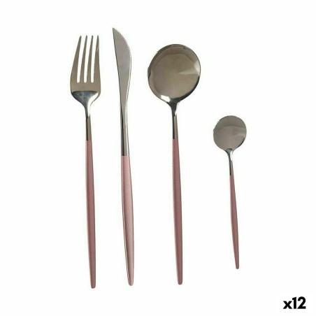 Besteck-Set Rosa Silberfarben Edelstahl (12 Stück)