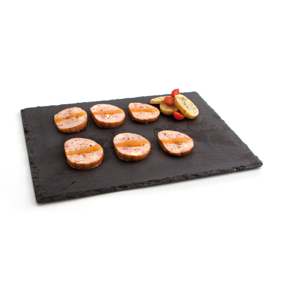 Slate Effect Ceramic Tray Quid Gastro Fresh Black (40 x 30 cm) (12 Units)