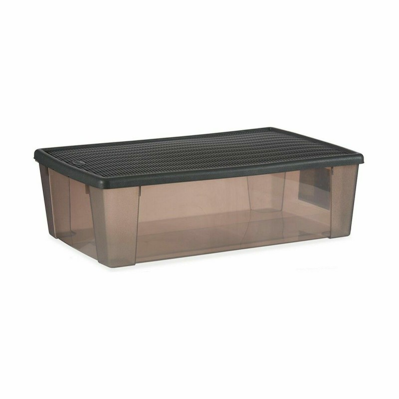 Boîte de rangement avec couvercle Stefanplast Elegance Gris Plastique 30 L 38,5 x 17 x 59,5 cm (6 Unités)