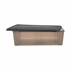 Aufbewahrungsbox mit Deckel Stefanplast Elegance Grau Kunststoff 30 L 38,5 x 17 x 59,5 cm (6 Stück)