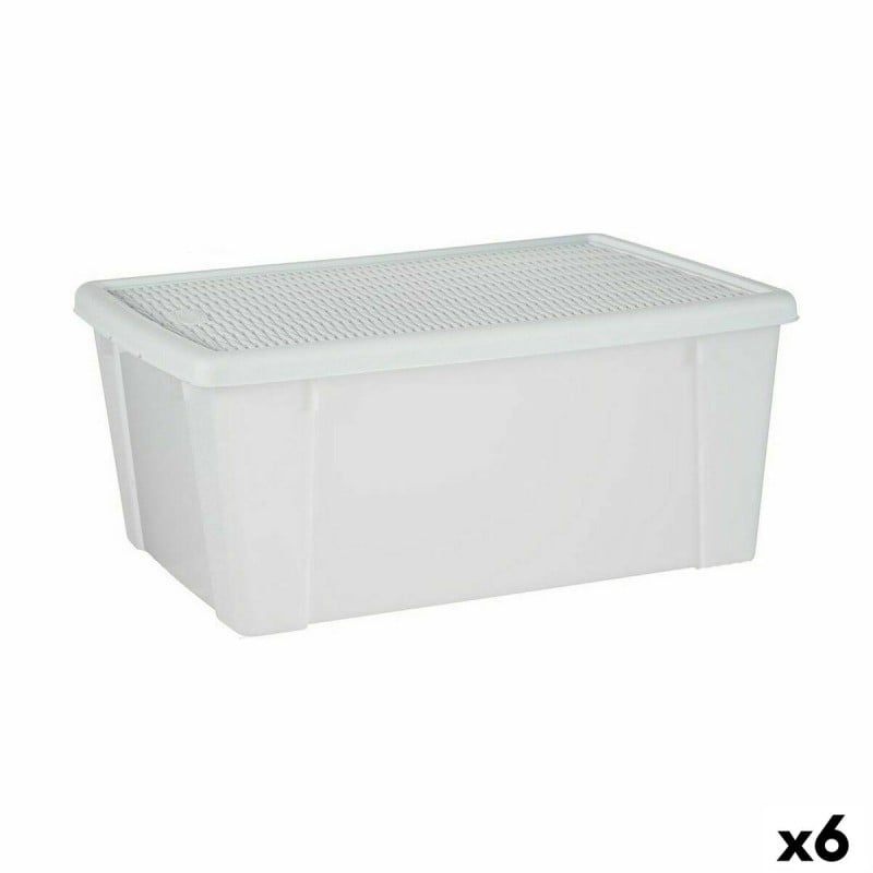 Storage Box with Lid Stefanplast Elegance White Plastic 29 x 17 x 39 cm (6 Units)