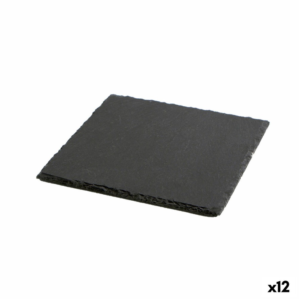 Schiefer-Effekt Keramikschale Quid Gastro Fresh Schwarz (20 x 20 cm) (12 Stück)