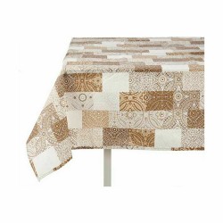 Tischdecke Abdeckung Fleckenbeständig Kachel 140 x 180 cm Beige (6 Stück)