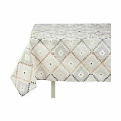 Tischdecke Abdeckung Fleckenbeständig Rhombusse 140 x 180 cm Beige (6 Stück)