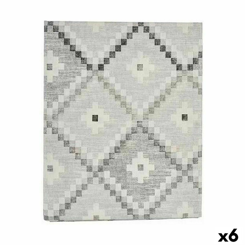 Nappe Kinvara ROMBOS-G Gris toile 140 x 180 cm Antitaches Losanges (6 Unités)