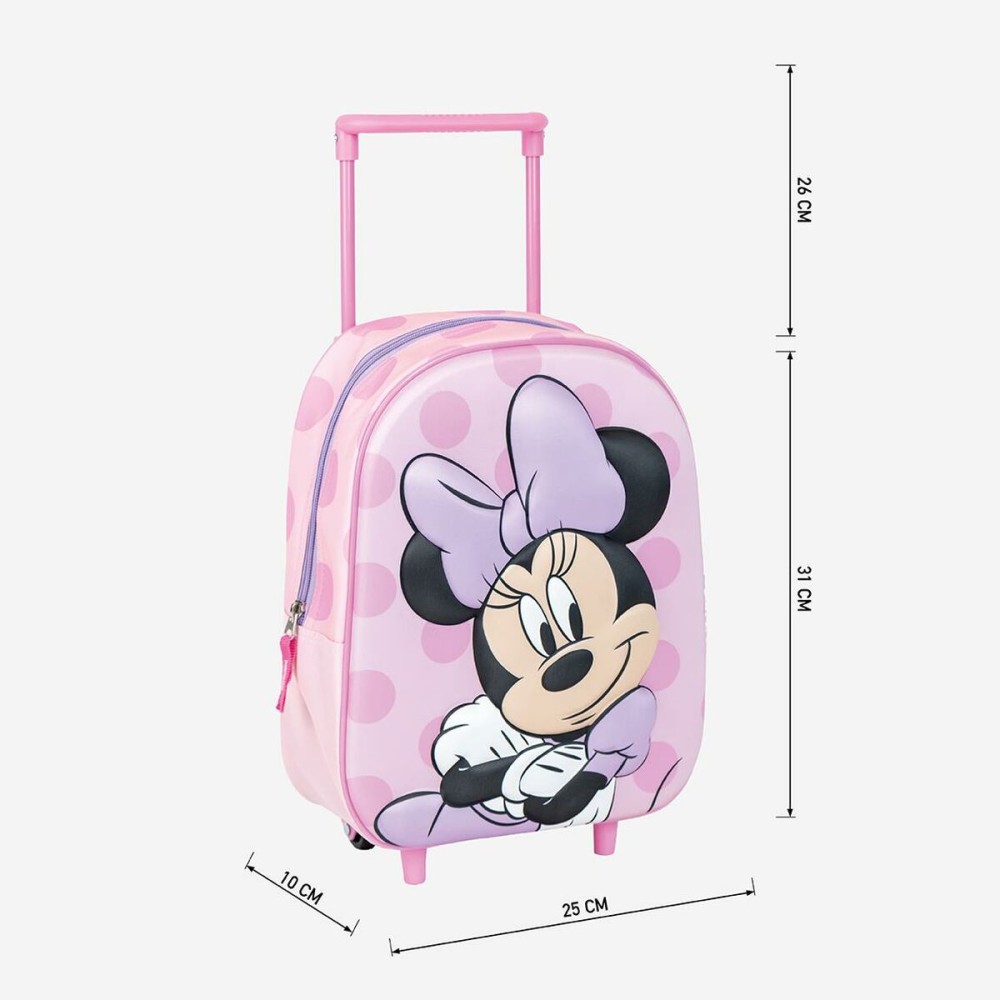 Cartable à roulettes Minnie Mouse Rose 25 x 37 x 10 cm