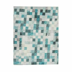 Tablecloth Kinvara CUADROS-A Turquoise Thin canvas 140 x 180 cm Anti-stain Frames (6 Units)