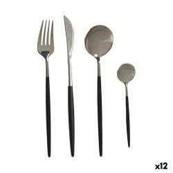 Besteck-Set Kinvara BST-CT022 Schwarz Silberfarben Edelstahl 8 Stücke (12 Stück)