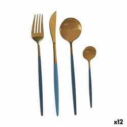 Besteck-Set Grau Gold Edelstahl (12 Stück)