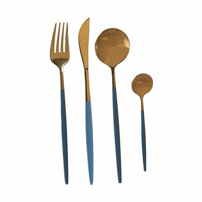 Cutlery Set Kinvara BST-CT022 Grey Golden Stainless steel (12 Units)