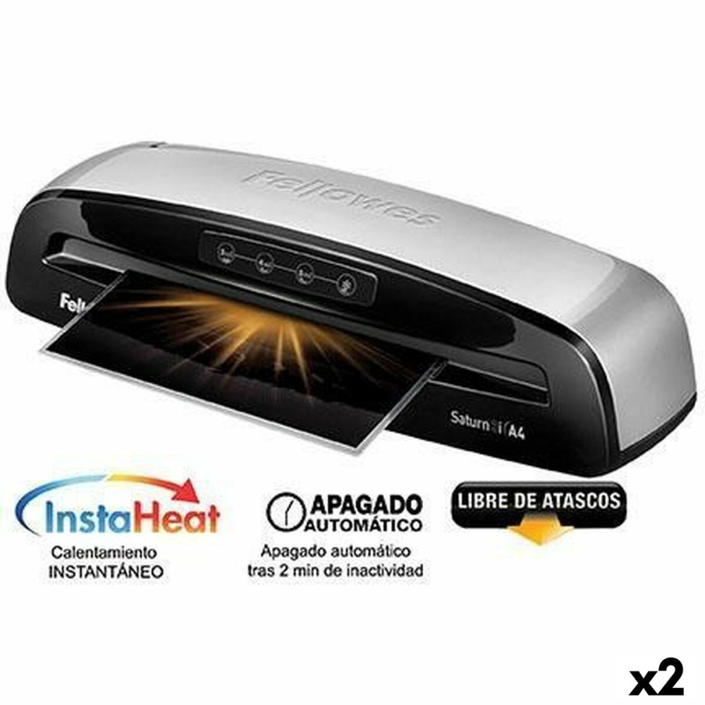 Laminator Fellowes Saturn 3i Black Silver (2 Units)