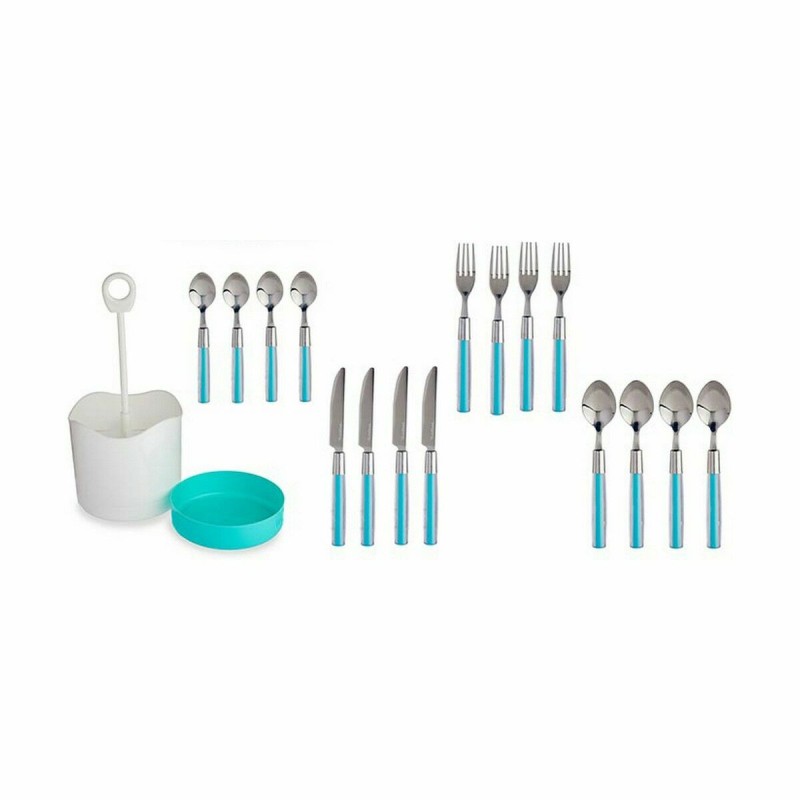 Ensemble de Couverts Bleu Acier inoxydable (8 Unités)