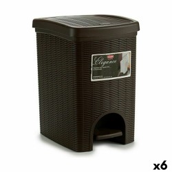 Pedal bin Stefanplast Elegance Brown Plastic 20 L (6 Units)