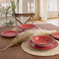 Deep Plate Quid Vita Ceramic Red (ø 21,5 cm) (12 Units)